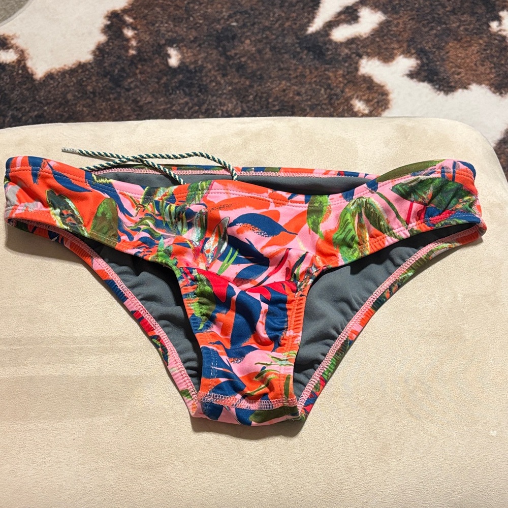 Jolyn Clothing Tropical Floral Bikini Bottoms - Pink, Green, Blue